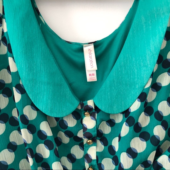 👗 Teal Polk Dot Dress - Picture 5 of 6